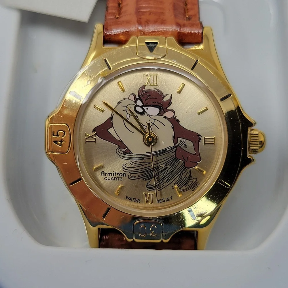 Vintage 1995 Armitron Looney Tunes Taz Watch & Snow Globe Gift Set 2200/242G NEW